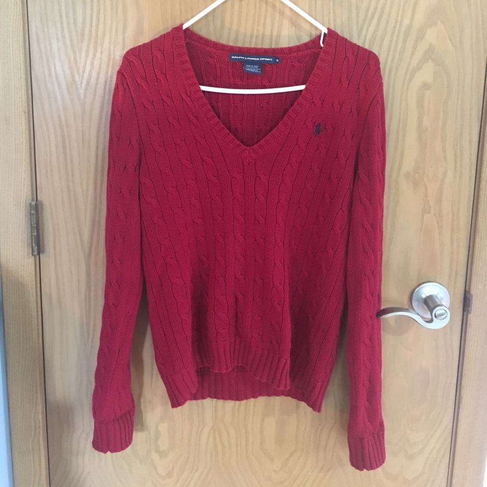 Red knit Ralph Lauren sweater